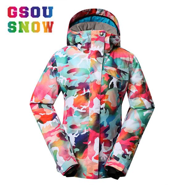 

gsou snow women ski jacket warm girls snow jacket waterproof high-q skiing and snowboarding warm female windproof