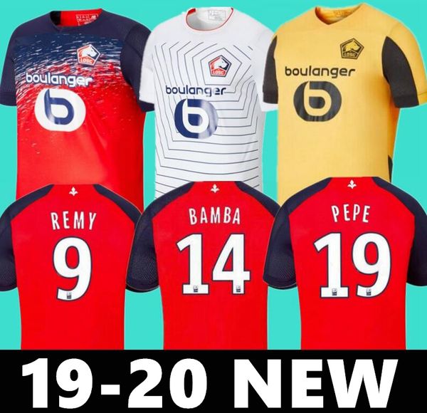 

2019 2020 losc lille soccer jerseys remy fonte bamba t weah yazici football shirt 19 20 lille olympique jikone 10 child kit, Black;yellow