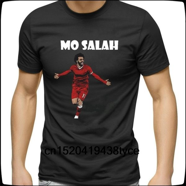 

mohamed salah printed men casual short sleeve cotton t shirt, White;black