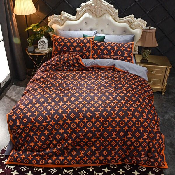 

l bedding sets 4 pcs orange designer bedding fashion designer bed comforters sets cover soft quality designer bed sheets