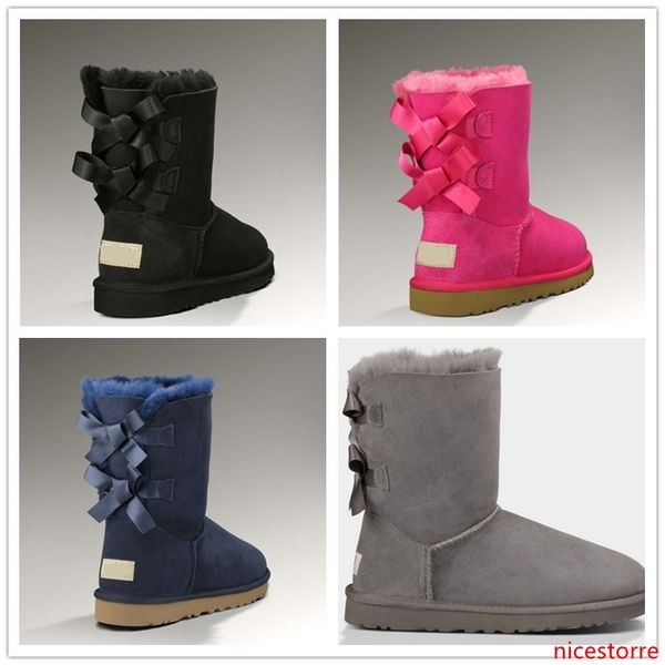 

new australian snow boots thick leather bow in the tube snow boots cotton shoes