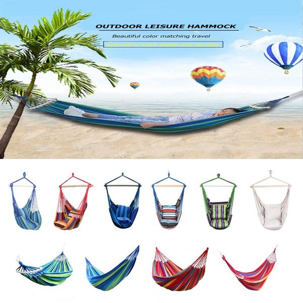 

outdoor garden hammock chair hanging chair swing bed seat with 2 pillows adults kids leisure hammock swing chairs