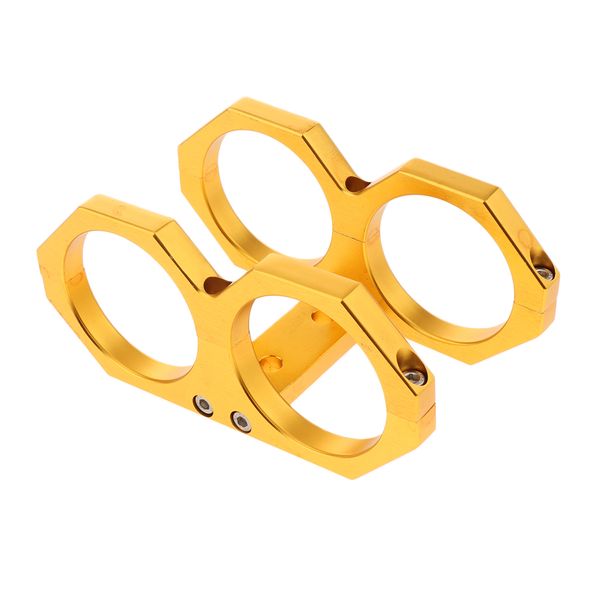 

fuel pump & filter dual mounting bracket set golden anodized aluminum dual