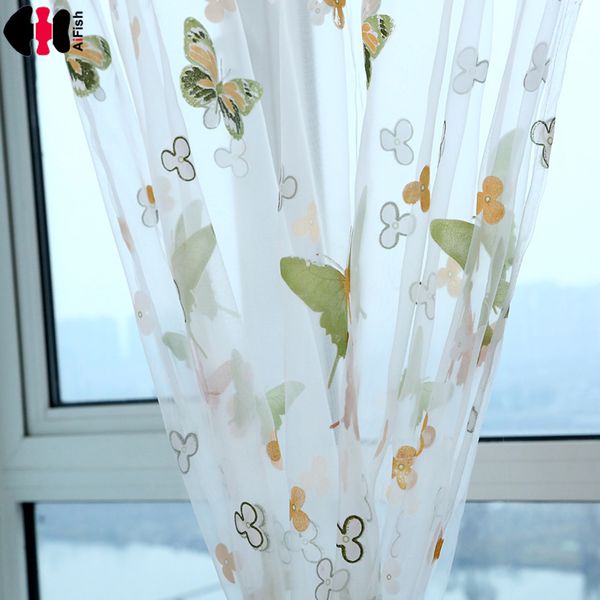 Ful Cheap Curtains Sale Butterfly Curtains Transparent Tulle