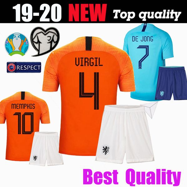 

2019 2020 netherlands soccer jerseys 19 20 de jong holland football kits shirt de ligt van dijk virgil jersey strootman memphis promes, Black