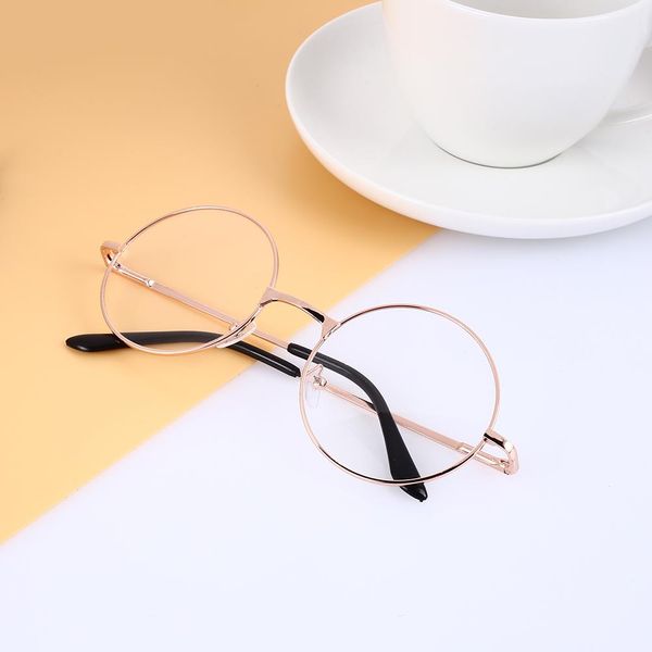 

fashion round circle metal frame eyeglasses original clear lens eye glasses men