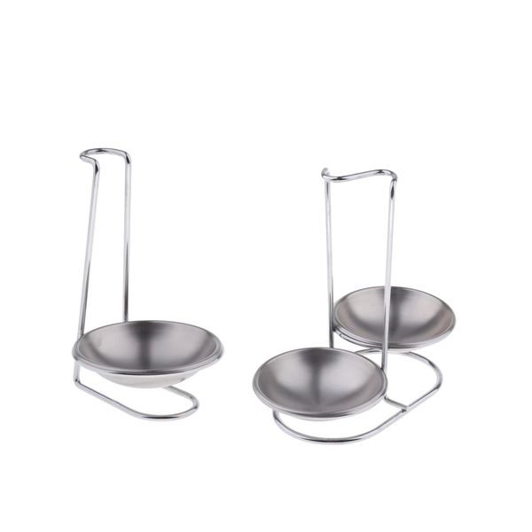 

2set lid spoon rest stand stainless steel utensils holder multifunctional