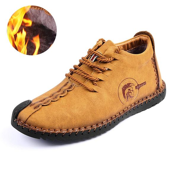 

keep warm winter men shoes moccasin split leather casual men shoes with plush handmade fahsion footwear size 38~47 mx190730, Black