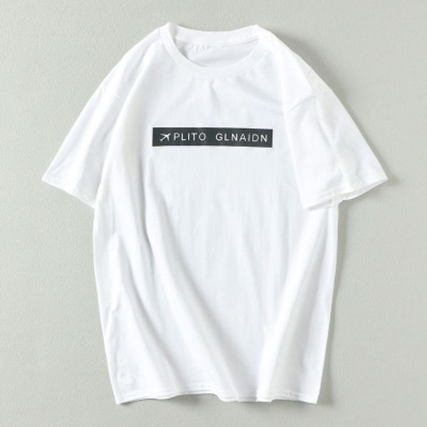 

summer new letter t-shirt men simple loose preppy short sleeve male t shirt good quality cotton wear, White;black