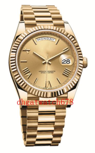 

день casual современные мужские часы дата 40мм 218238 18k yellow gold roman циферблатом смотреть автоматическая мода мужские часы наручные ч, Slivery;brown