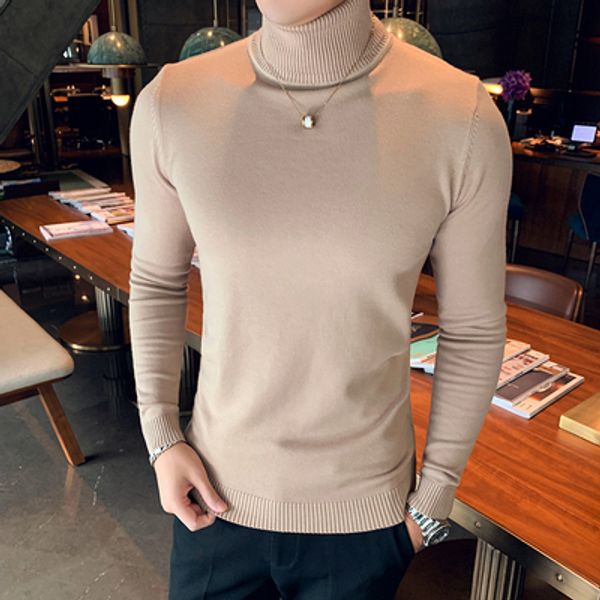 

new autumn and winter sweater men korean slim men's long-sleeved knitted shirt trend handsome casual bottoming shirt, White;black