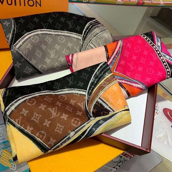 

designer scarf luxury designer scarf classic logo fashion cape delivery box luxury scarf soft and light size: 110*200cm louis1 vuitton124c, Blue;gray