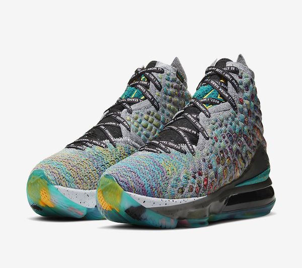 

new lebrons 17 xvii i promise teal grey black basketball shoes sales with box james 17 boys men shoes size us7-us12