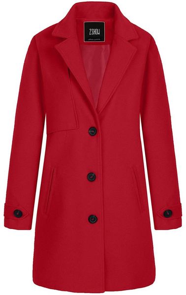 

women's single breasted solid color classic pea coat, Black