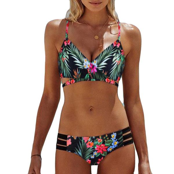 

2019 new arrival summer bikinis 2019 mujer women bohemia push-up padded bra beach bikini set swimsuit swimwear cover-ups