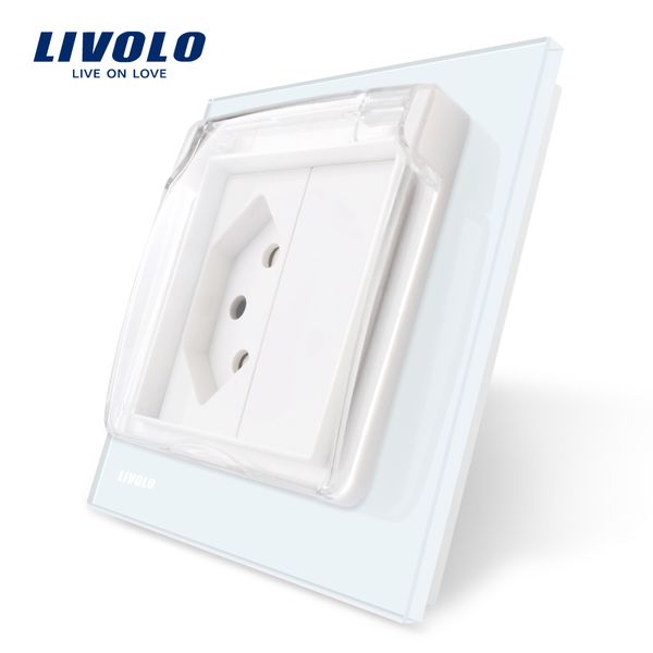 

livolo стандарт ес швейцария разъем питания, 2 gang швейцария розетка с крышкой, водонепроницаемый ac 110 ~ 250в, с водонепроницаемая крышка