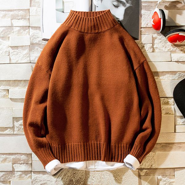 

2019 new autumn winter cashmere sweater men long sleeve turtleneck soft and warm pullover men fashion keep warm pull homme, White;black