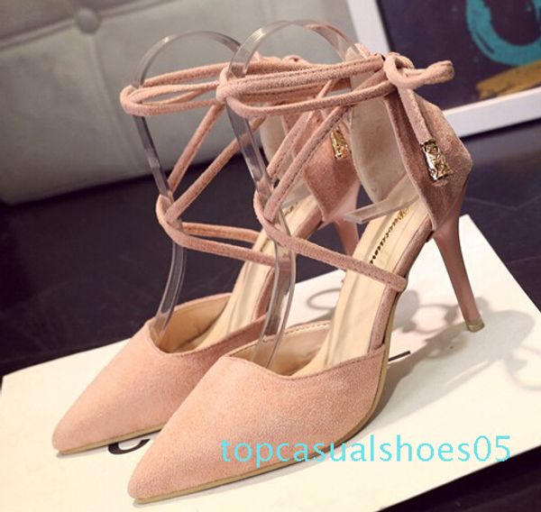 

wholesale-9cm designer high heels sandals shoes women sandals open toe shoes with heels women lace up party dress runway shoes 2016 05t, Black