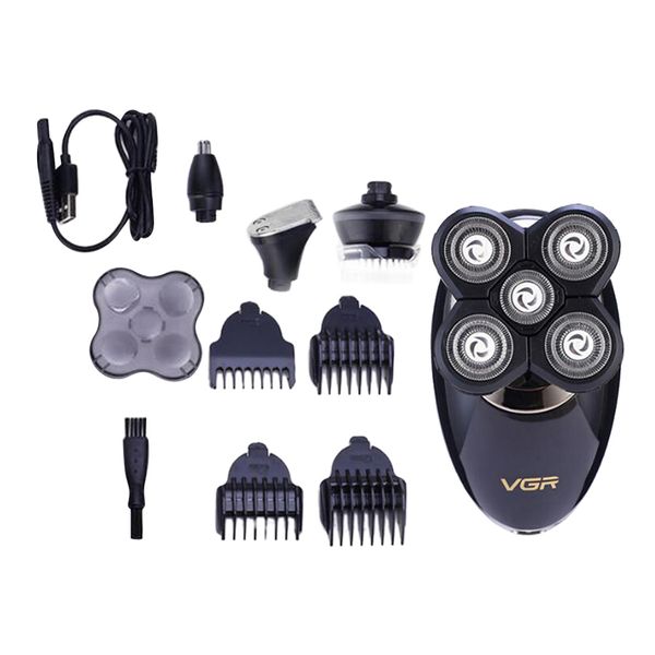 

4d electric razor for men, electric shaver with precision trimmer & nose hair trimmer, cordless & rechargeable, ergonomically designed