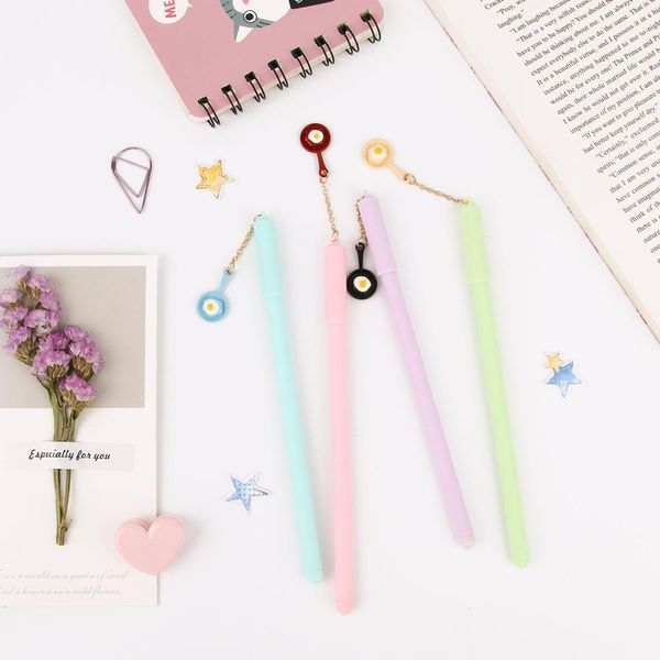 

1pc kawai stationery cute pan fried egg gel pen pendant solid gel pen student gift fried egg