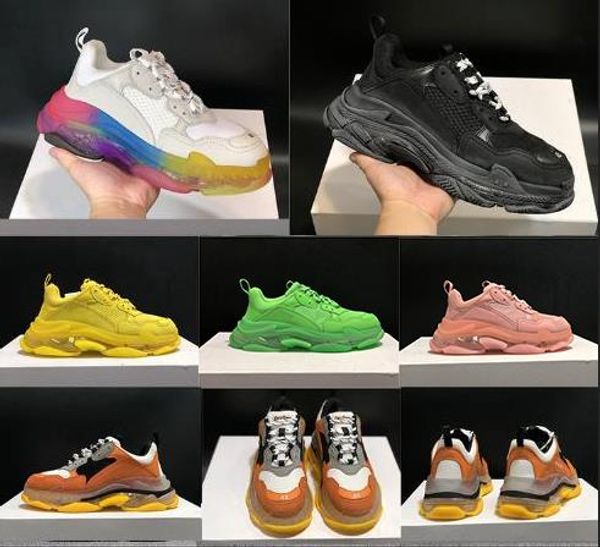

2020 triple s fashion designer shoes platform sneakers for men women luxury black bred white green pink mens casual walking ing