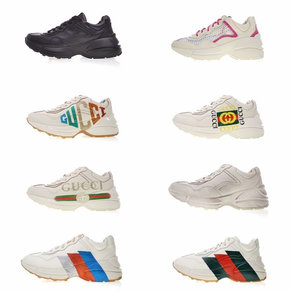 

2019 fa hion ace embroidered neaker ca ual dad hoe men women beige black bee rhyton pour homme de igner hoe