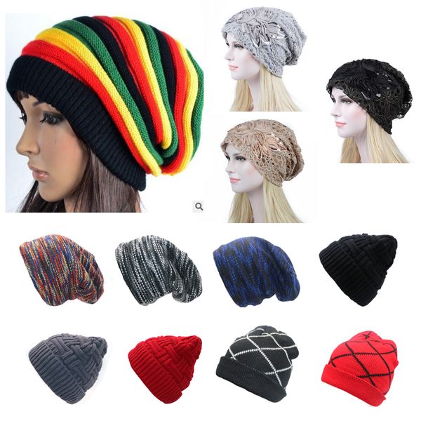 

women knitted hat female winter warm fashion beanie girl striped bonnet femme skullies beanies winter hats for women caps, Blue;gray