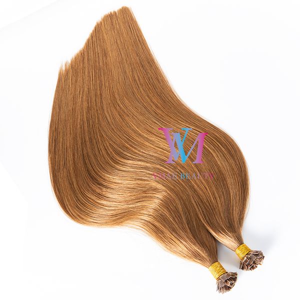 

double drawn #60 #613 european flat-tip straight pre-bonded virgin remy keratin fusion human hair extensions 2g*50 stand 100g, Black