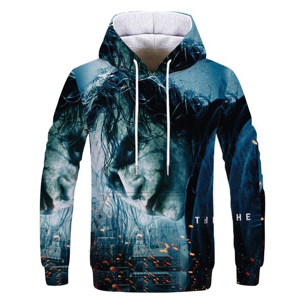 

mens designer male clown 3d digital printed sweater, Black