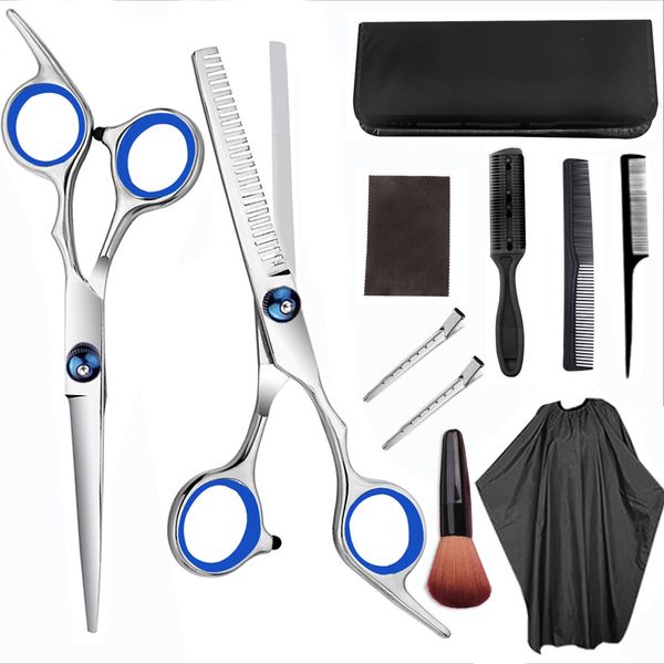 

10pcs 11pcs волос scissor 6 дюймов парикмахерская парикмахерского резки профессиональные ножницы из нержавеющей стали разбавление scissor са
