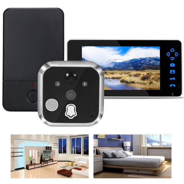 

tl - e701a 7 inch lcd digital hd screen peephole viewer / doorbell night vision 120 degree wide angle lens pir motion detection security cam