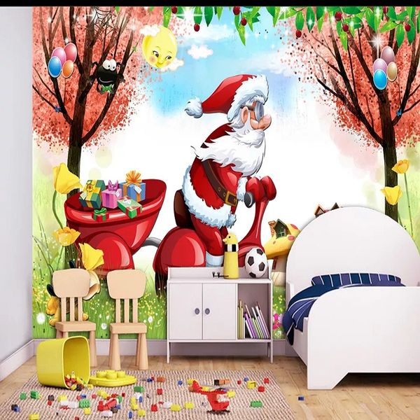 

new custom large mural 3d wallpaper cute cartoon christmas elderly children's bedroom mural tv back wall decor deep 5d embossed