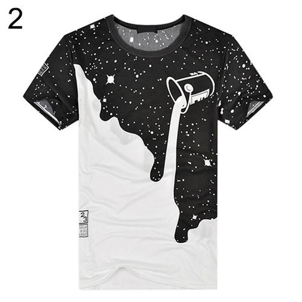 

new mens summer tees plus size o-neck short sleeve t shirt milk printed cotton t-shirt 3d designer clothing m-xxl golf tshirt 2020, White;black