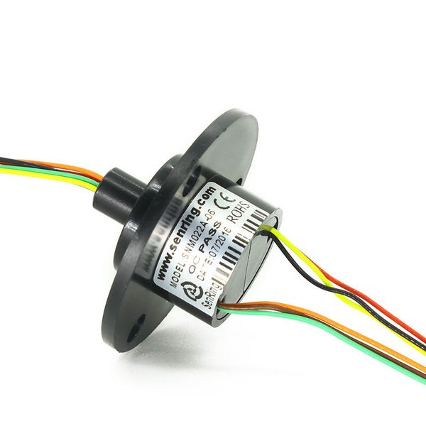 

od 22mm 6 circuits of slip ring gold to gold contact with flange for 360 degree swivel rotate equipment