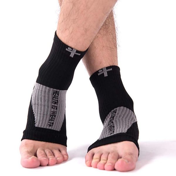 

1 pair men women anti fatigue angel circulation cycling socks ankle swelling relief compression foot sleeve socks, Black