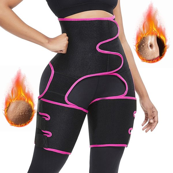 

powerlife body 3-in-1 waist and thigh trimmer for women body shaper bulifter waist trainer slimming support belt, Black;brown