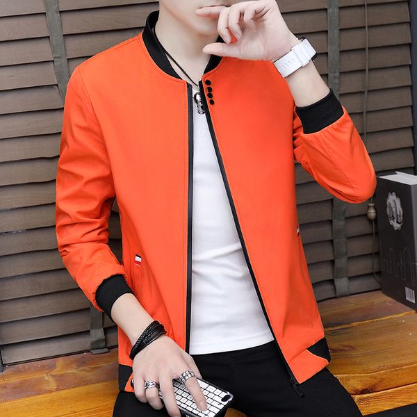 

autumn cotton jacket men slim casual baseball jackets for men stand collar with zipper coat homme fashion clothing m-4xl, Black;brown