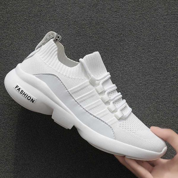 

new men's trend sneakers comfortable outdoor non-slip men knit shoes trend men sports shoes zapatillas 47, Black