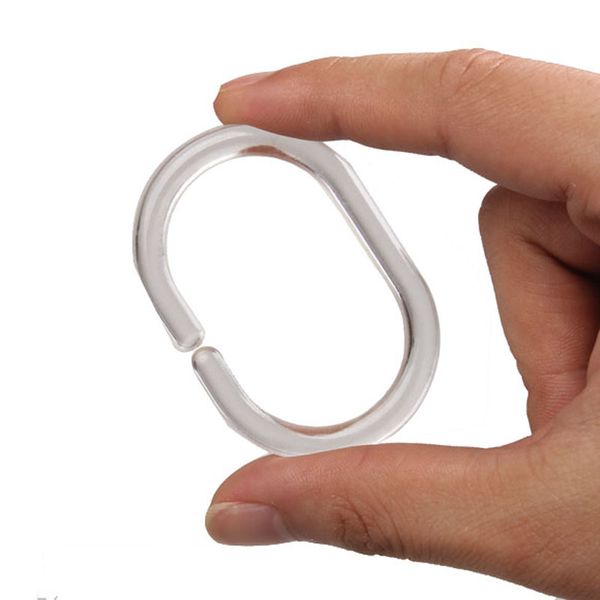 

24 pcs/set bathroom shower hooks plastic clear c type curtain liner hook rings le66