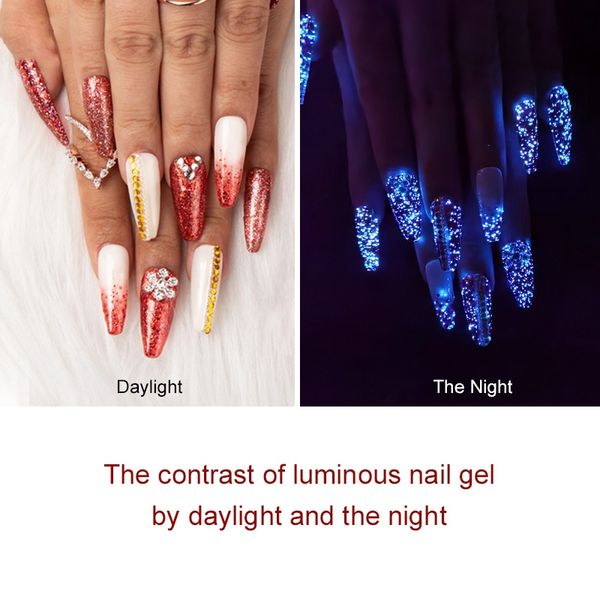 

nail starry nail polish glue semi-permanent luminous ptherapy glue long-lasting without falling off easy to remove, Red;pink