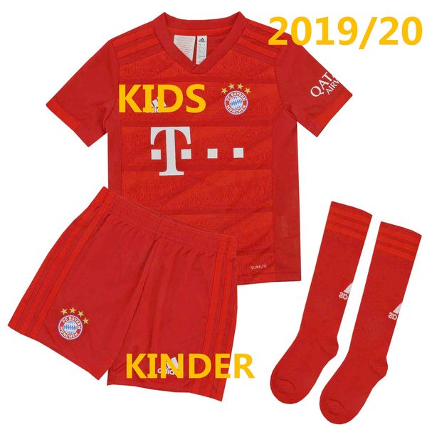 

fc bayern munich kids kit 2019 2020 home red child shirt shorts socks set 1920 toddler boy girl football clothes lewandowski mÃ¼nchen 2019/20, Black