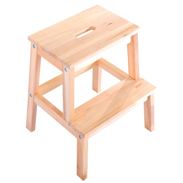 

multifunctional solid wood footstool children's double-layer stool non-slip climbing step ladder step stool wash benc