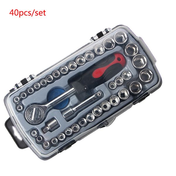 

40pcs / set ratchet набор торцевых ключей оправа multifunctionl мотоциклов механик по ремонту инструментов бытовой ручной инструмент набор h