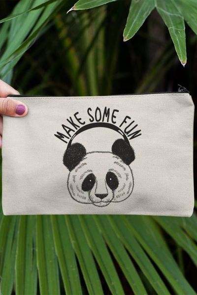 

angemiel clutch make some fun panda portfolio hand makeup bag, Silver