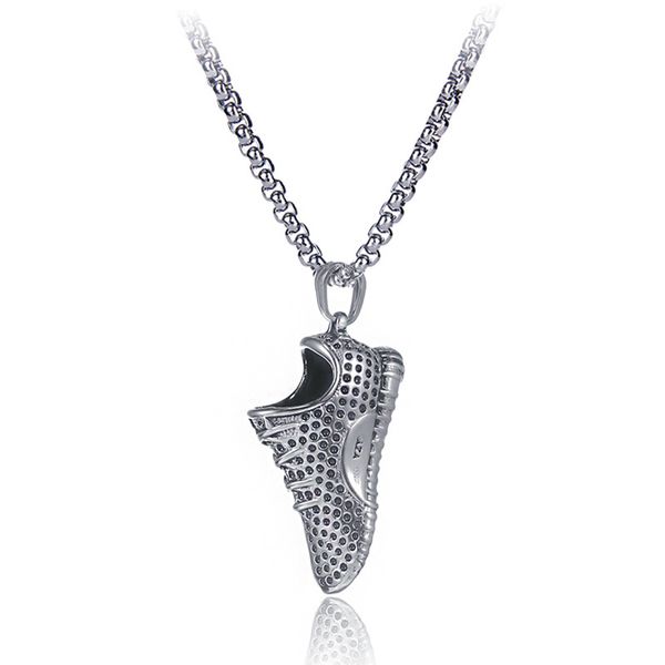 

jewelry charm hip hop men the virgin mary pendant necklace jewelry silver plated stainless steel women jewelry shoes necklace, Golden