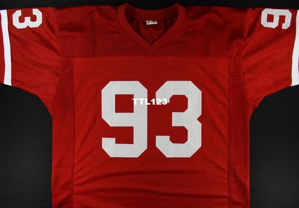 

rare nebraska cornhuskers #93 ndamukong suh real full embroidery college jersey size s-4xl or custom any name or number jersey, Black;red