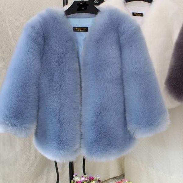 

new 2019 winter women's faux fur coat artificial fur overcoat furry jacket femme plus size fluffy fake outwear z250, Black