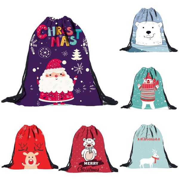 

unisex xmas drawstring сумка спорт водонепроницаемый рюкзак bundle карман на заказ печать логотипа для мужчин женщины студентов # 1