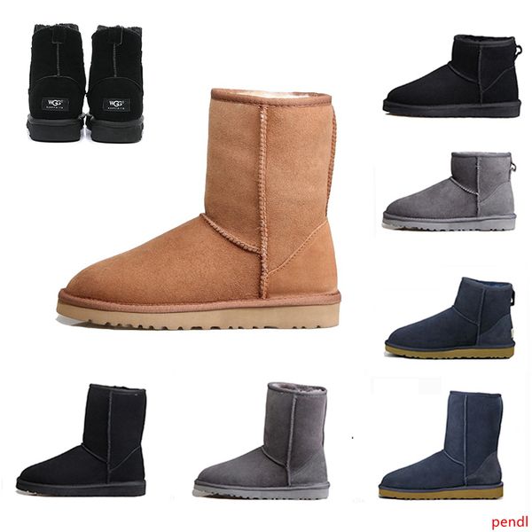 

drop shipping wgg womens australia classic tall half boots women girl boots boot snow winter black blue ankle boots leather shoes 36-41