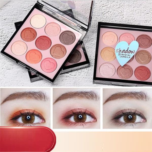

9 color love heart pearl light eye shadow pearl light matte fashion eye shadow waterproof and non halo dyeing color make up t9f0039